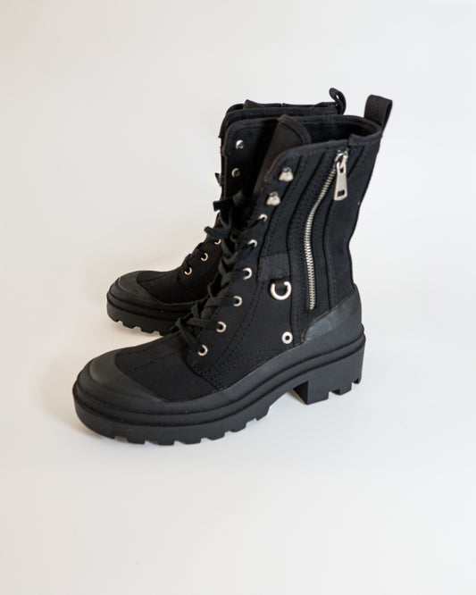 Botines Militares de Lona Negros - Zara - La Reversa