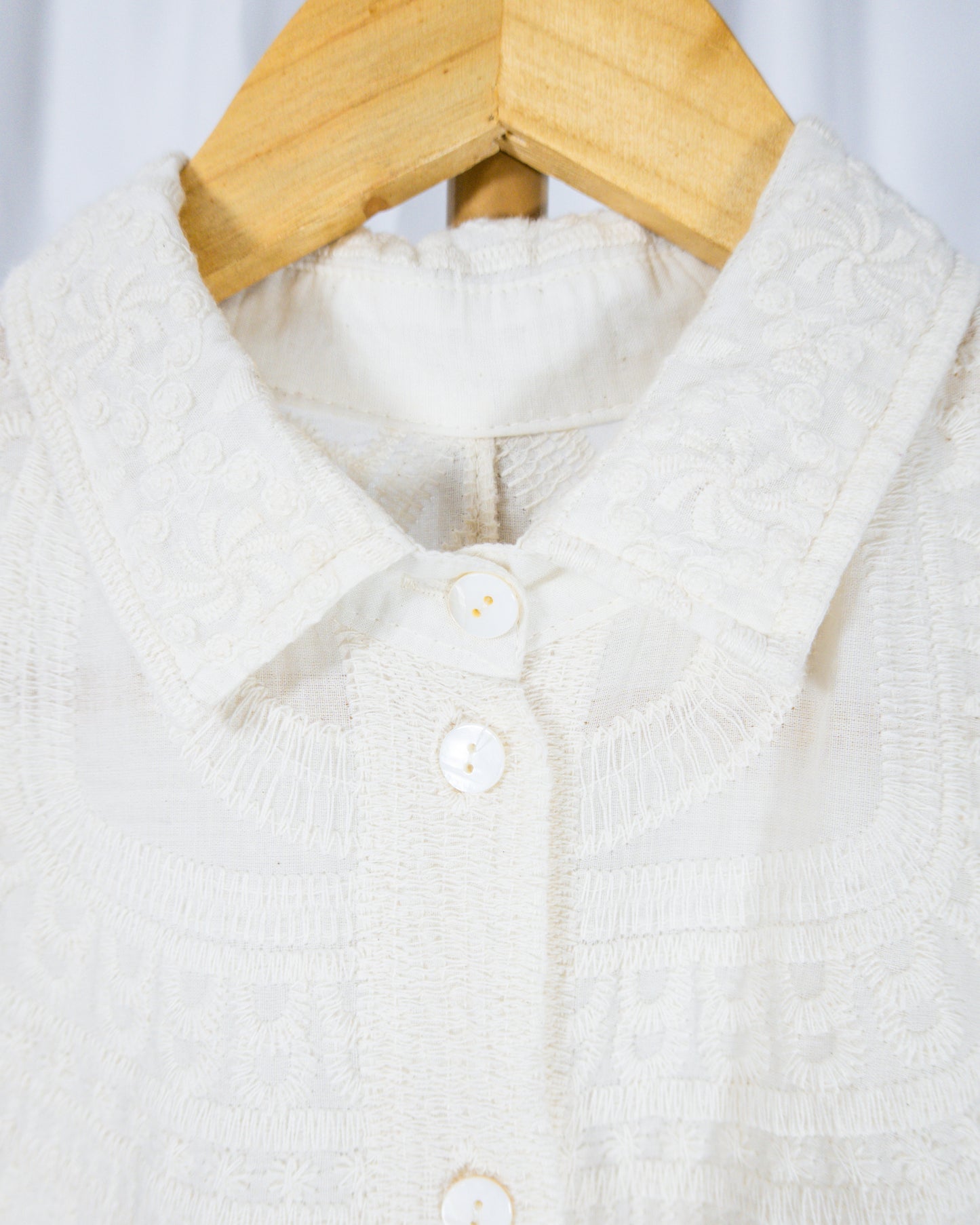 Camisa Bordada Oversize Off White - La Reversa