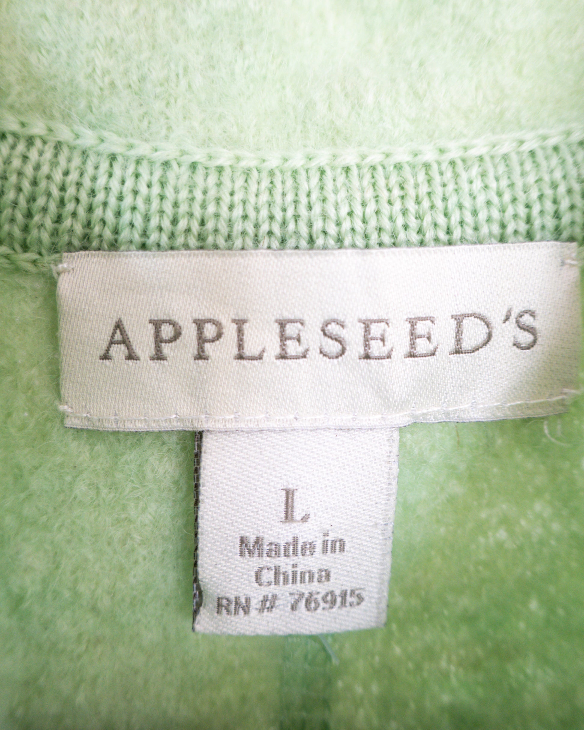Cardigan Mint Fuzzy  – Appleseed’s - La Reversa