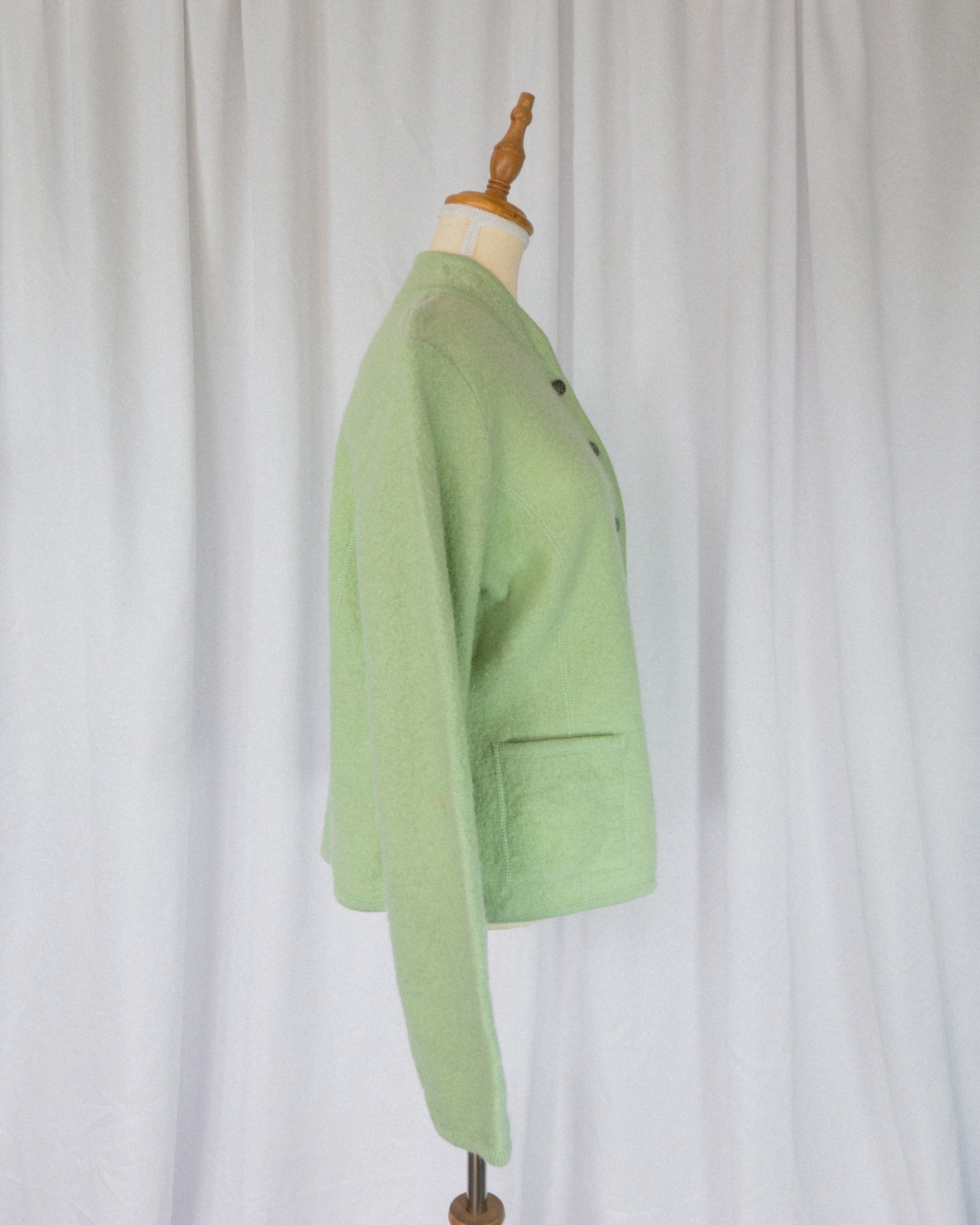 Cardigan Mint Fuzzy  – Appleseed’s - La Reversa