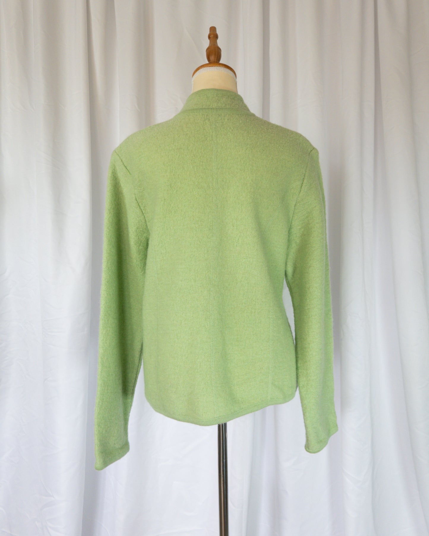 Cardigan Mint Fuzzy  – Appleseed’s - La Reversa