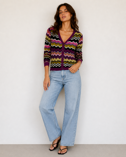 Cardigan Zigzag Multicolor - Missoni - La Reversa