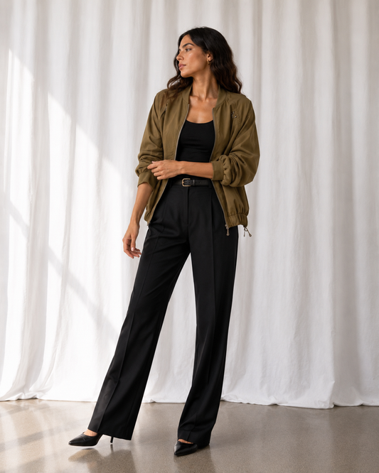 Chaqueta Bomber Verde Oliva - Missguided - La Reversa