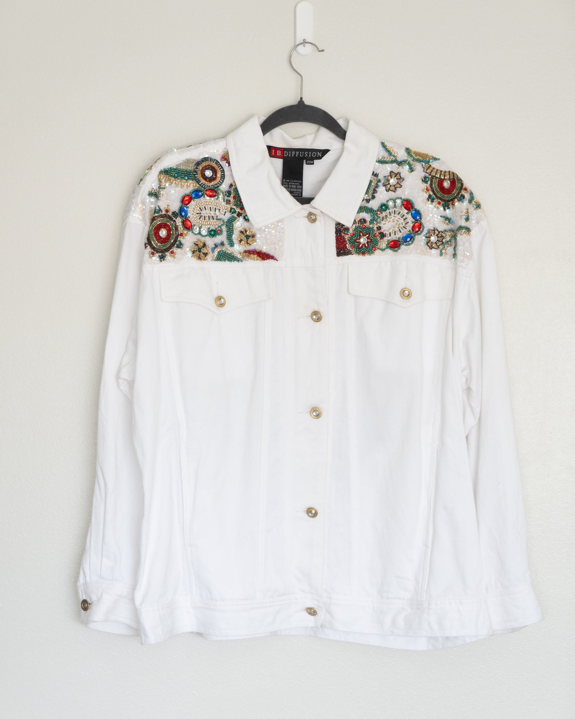 Chaqueta Denim Bordada con Pedrería - I.B Diffusion - La Reversa