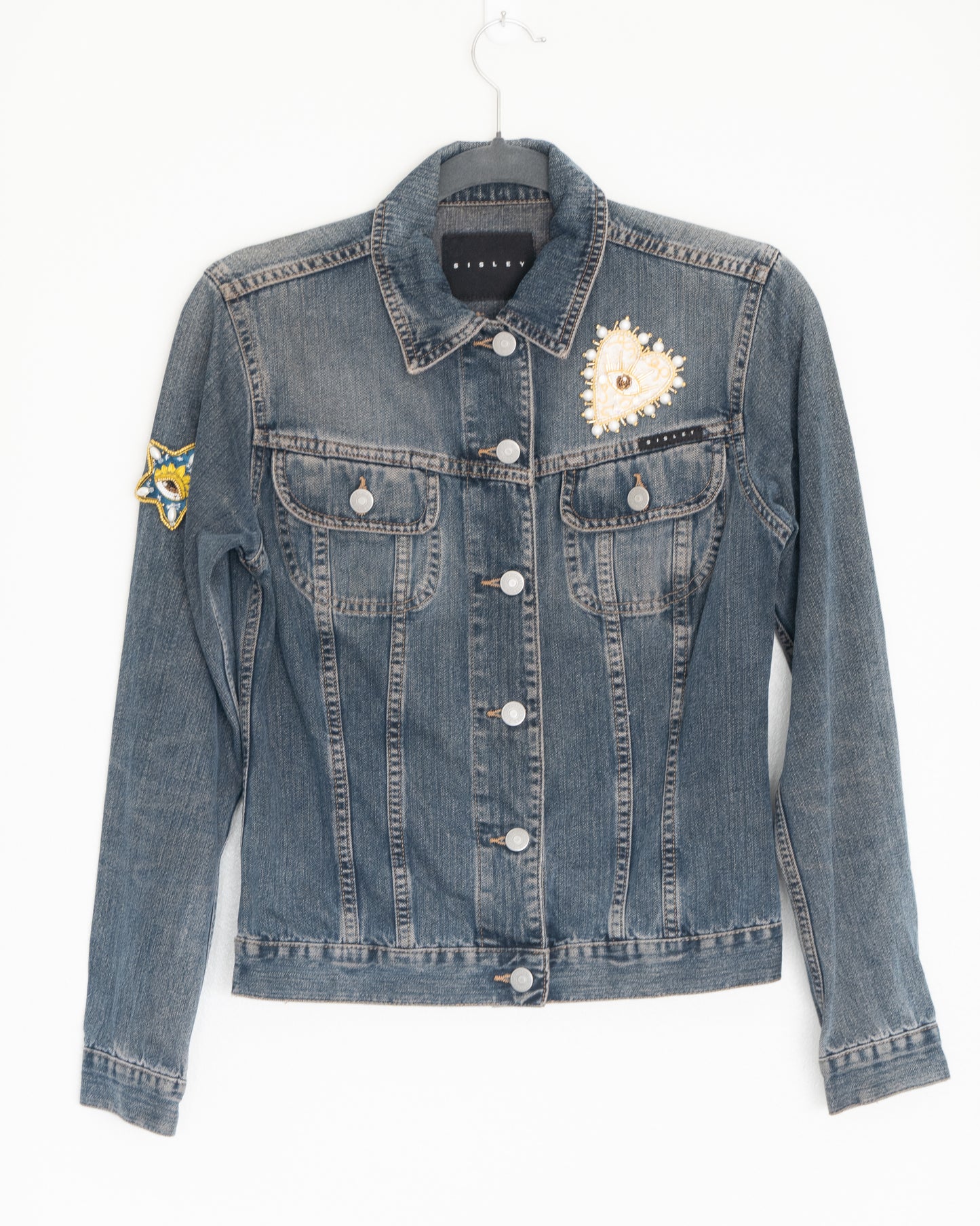 Chaqueta Denim con Aplicaciones - Sisley - La Reversa