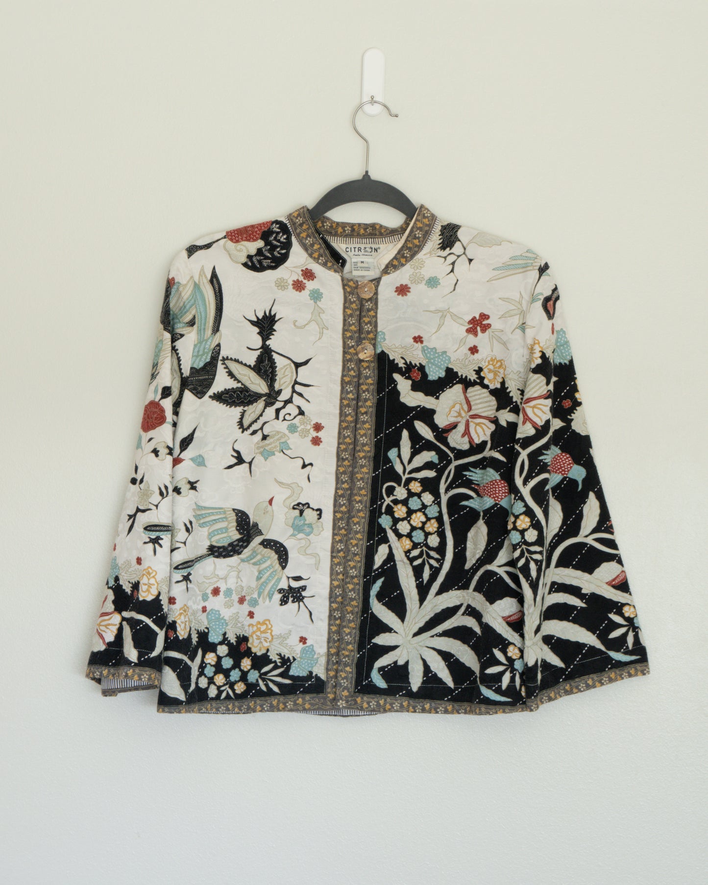 Chaqueta Estampada tipo Oriental Bordada - Citron - La Reversa