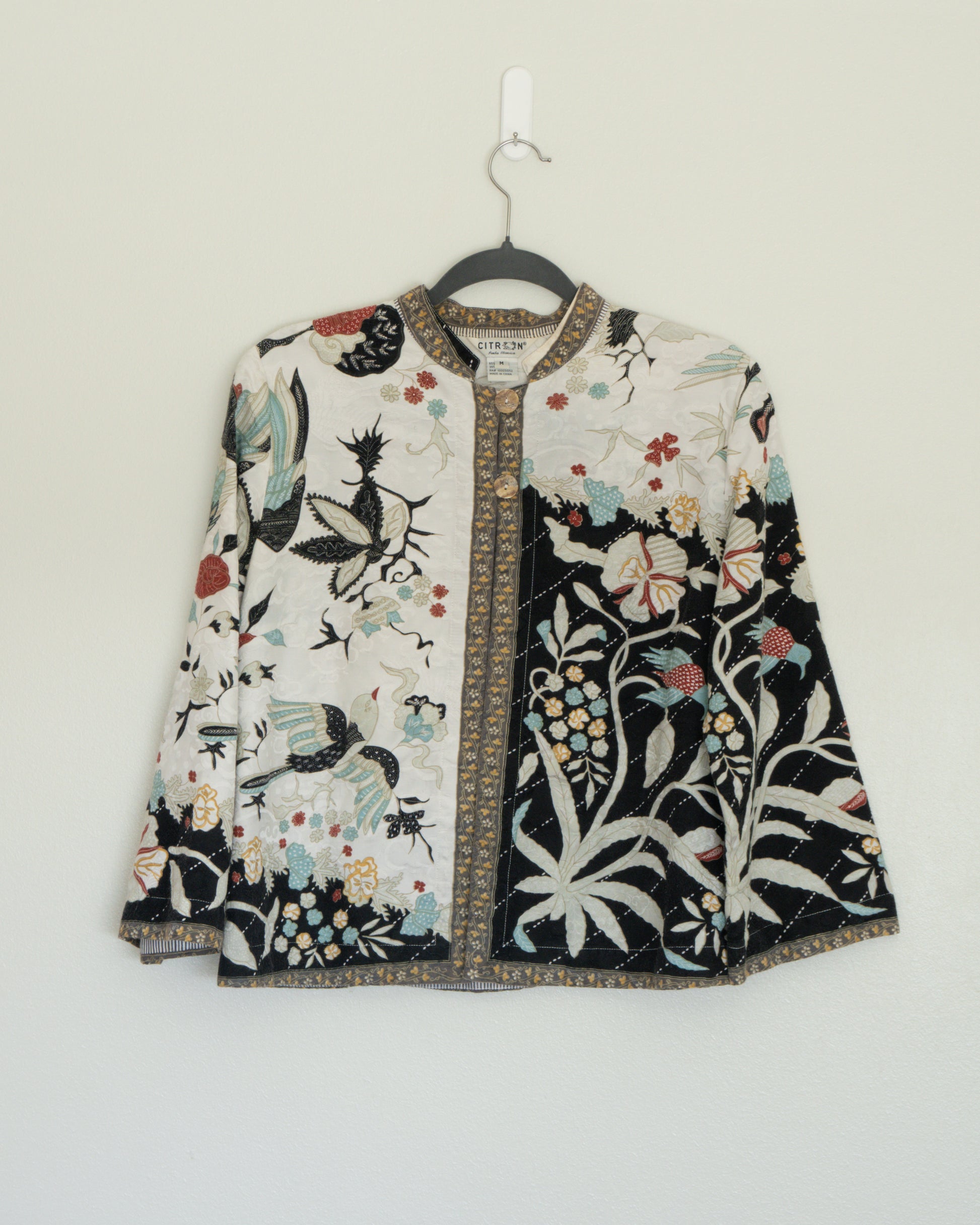 Chaqueta Estampada tipo Oriental Bordada - Citron - La Reversa