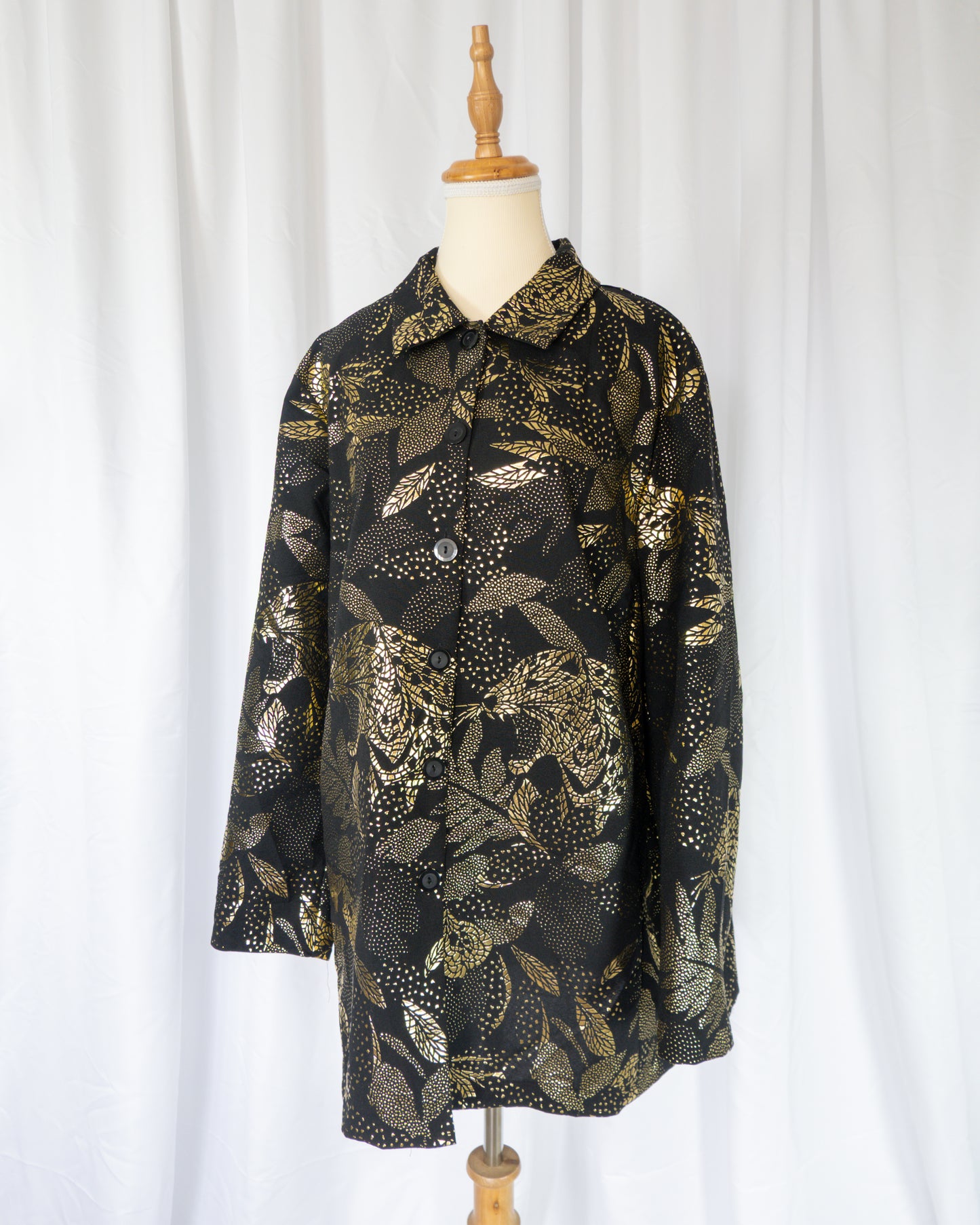 Chaqueta Floral Black & Gold - La Reversa