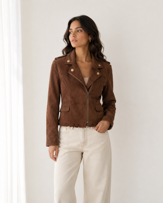 Chaqueta Gamuza Biker Café - Love Moschino - La Reversa