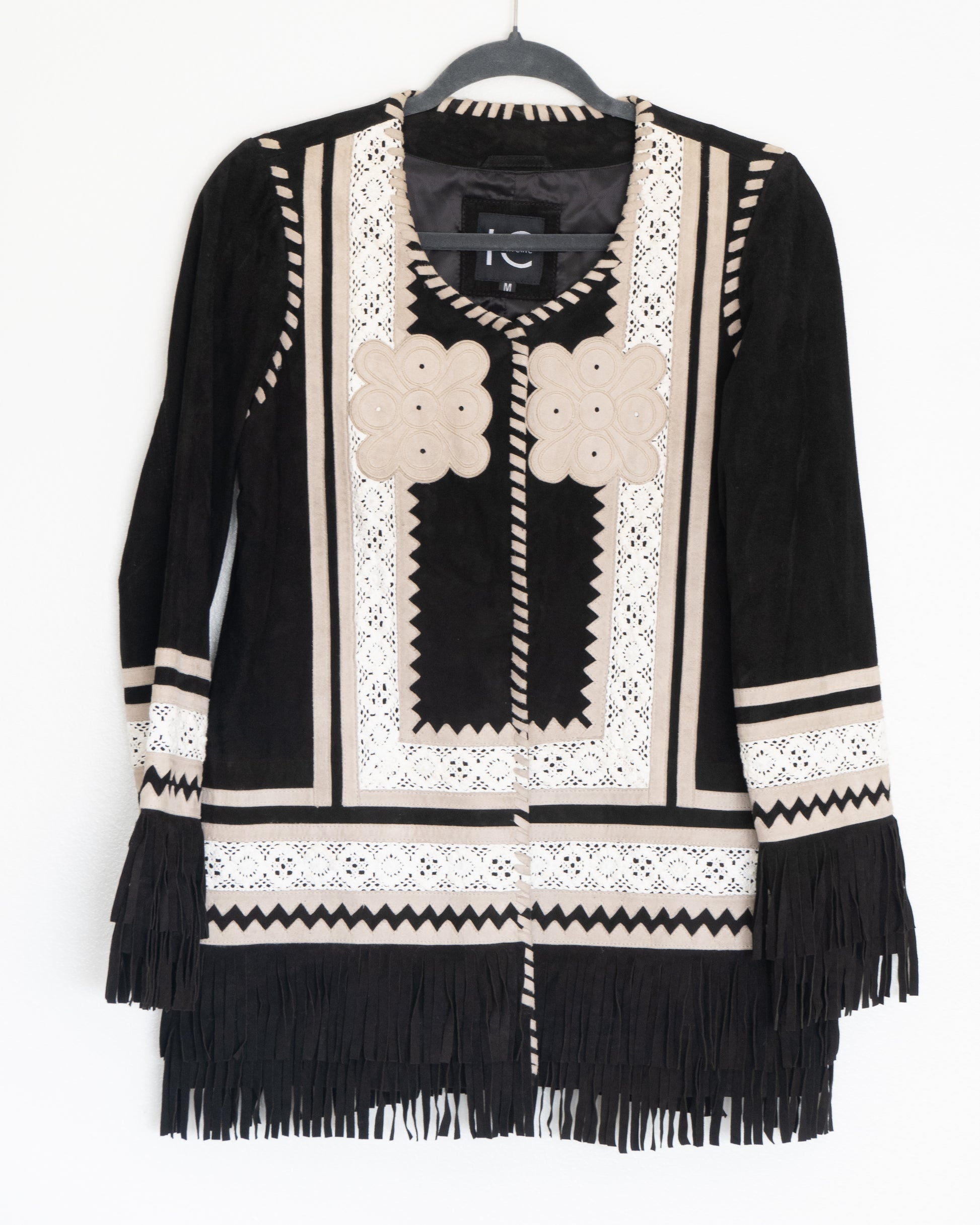Chaqueta Gamuza con Flecos - India Chic - La Reversa