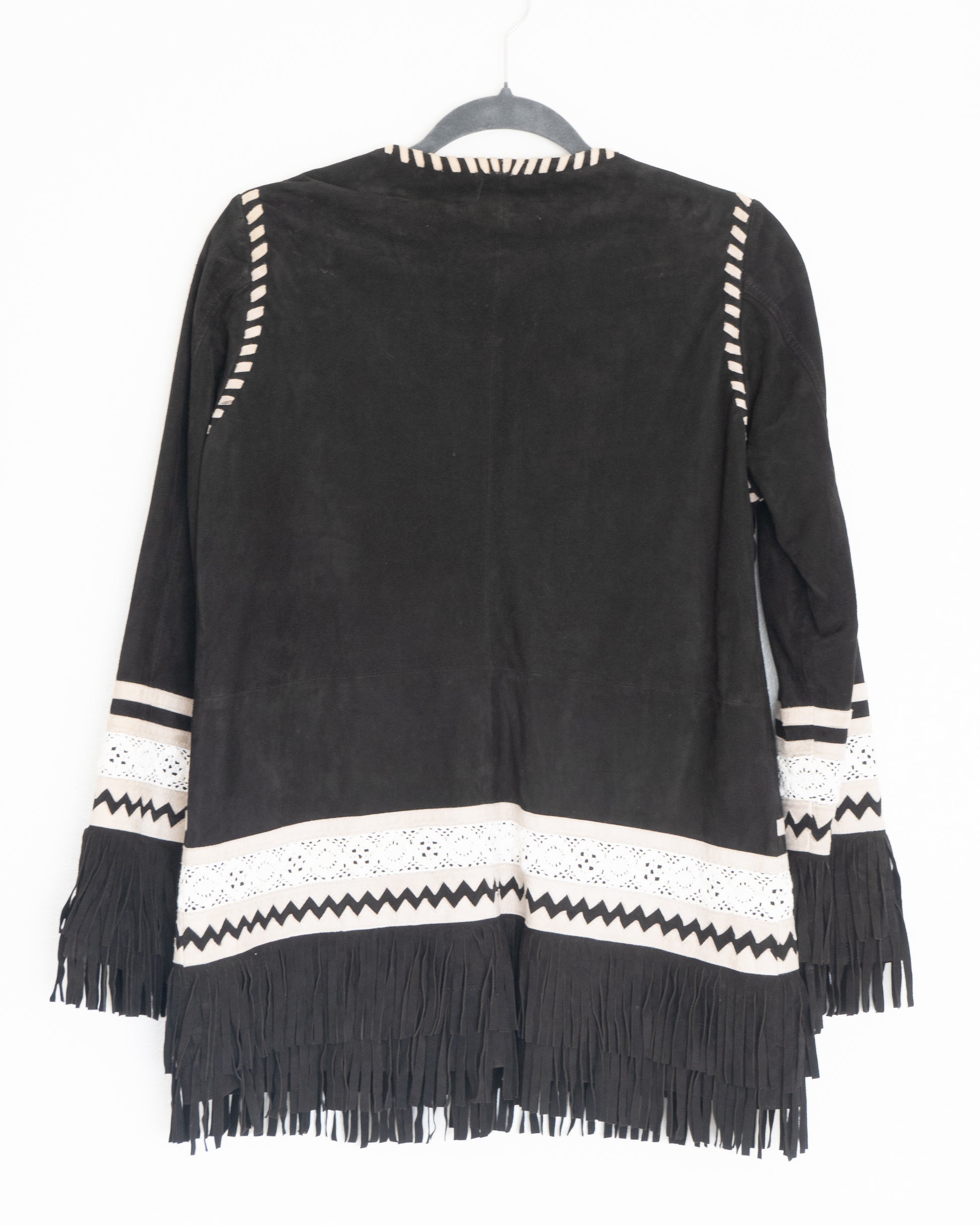 Chaqueta Gamuza con Flecos - India Chic - La Reversa