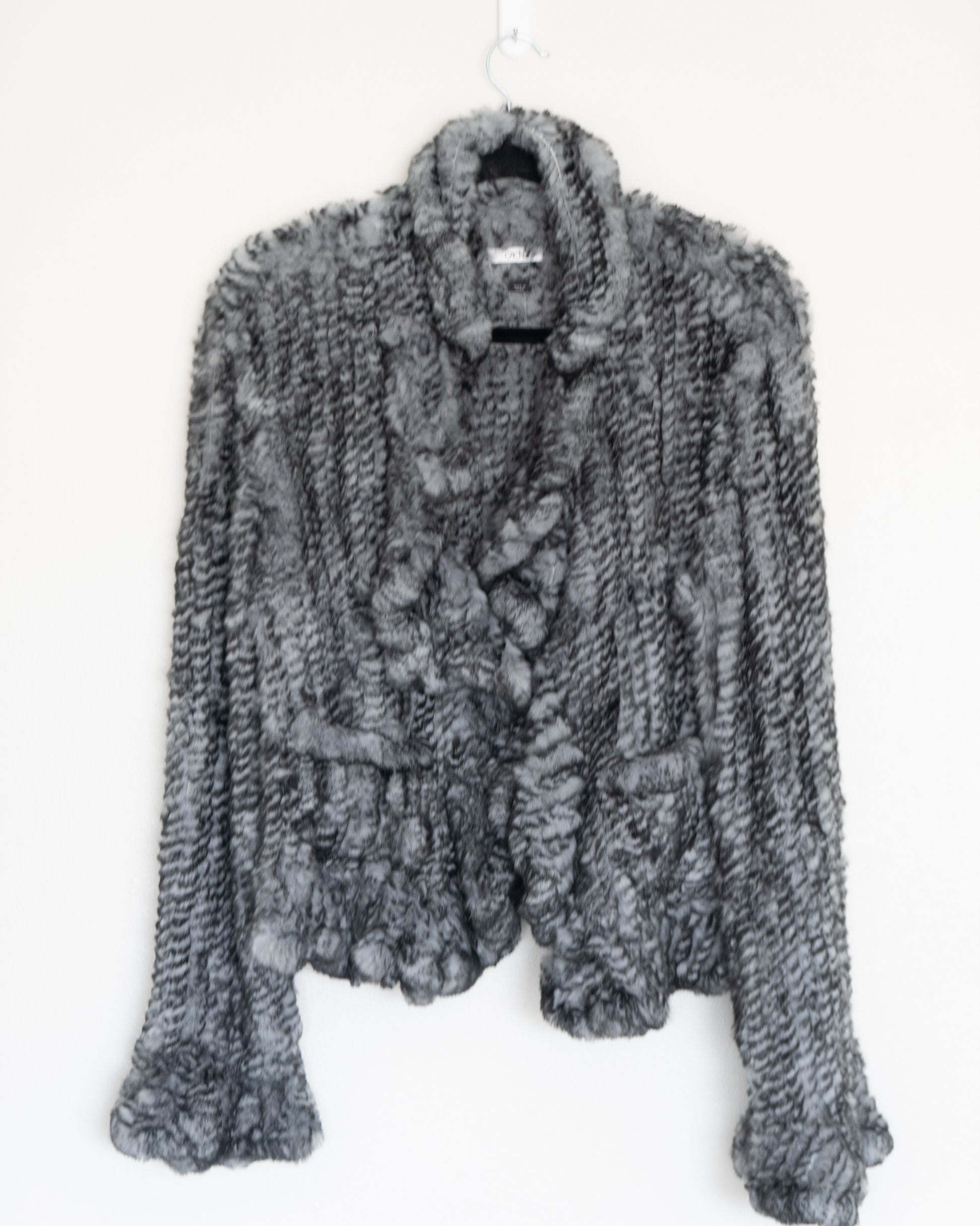 Chaqueta Gris Piel de Conejo  - Cache - La Reversa