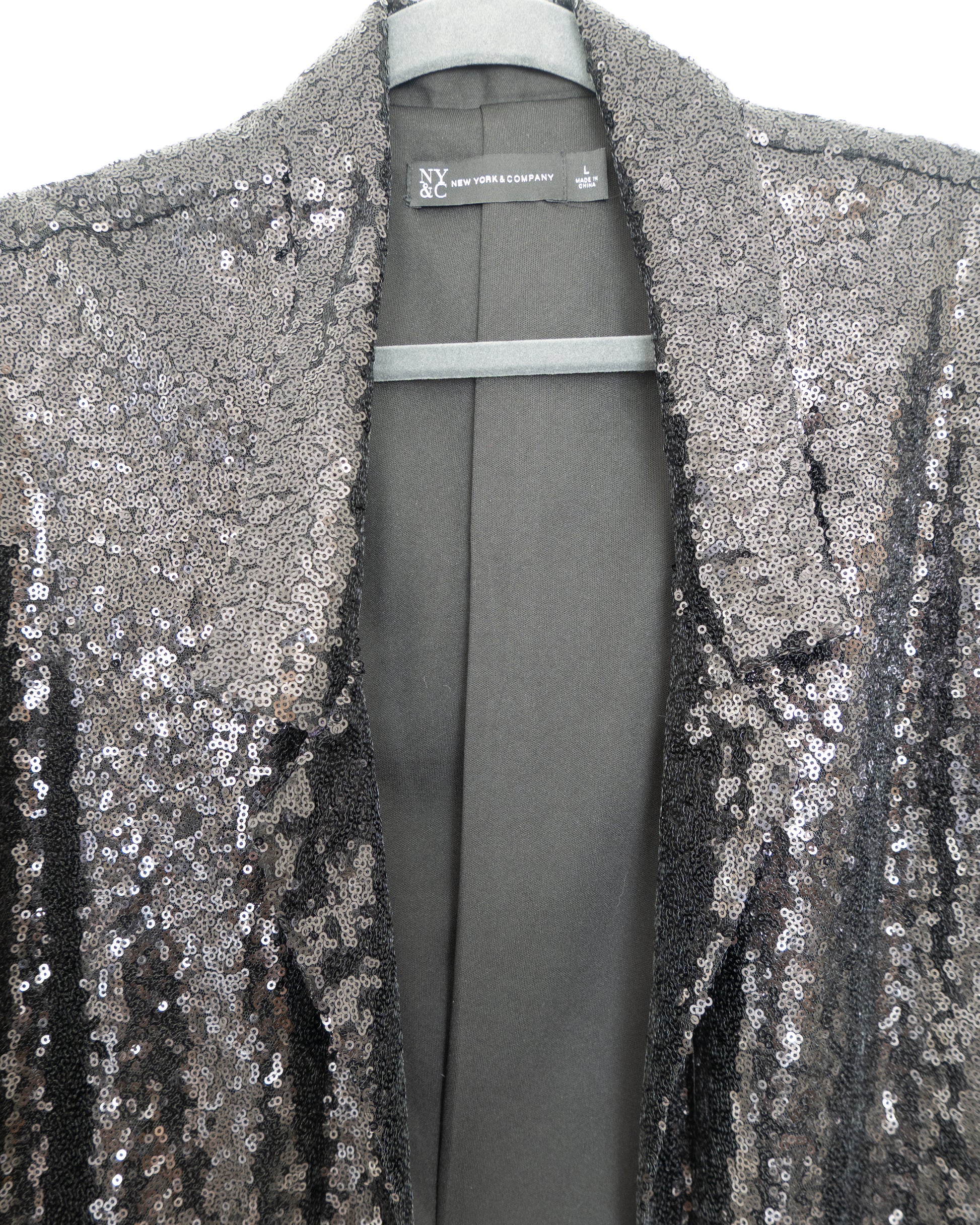 Chaqueta Lentejuelas Negra -  New York & Company - La Reversa