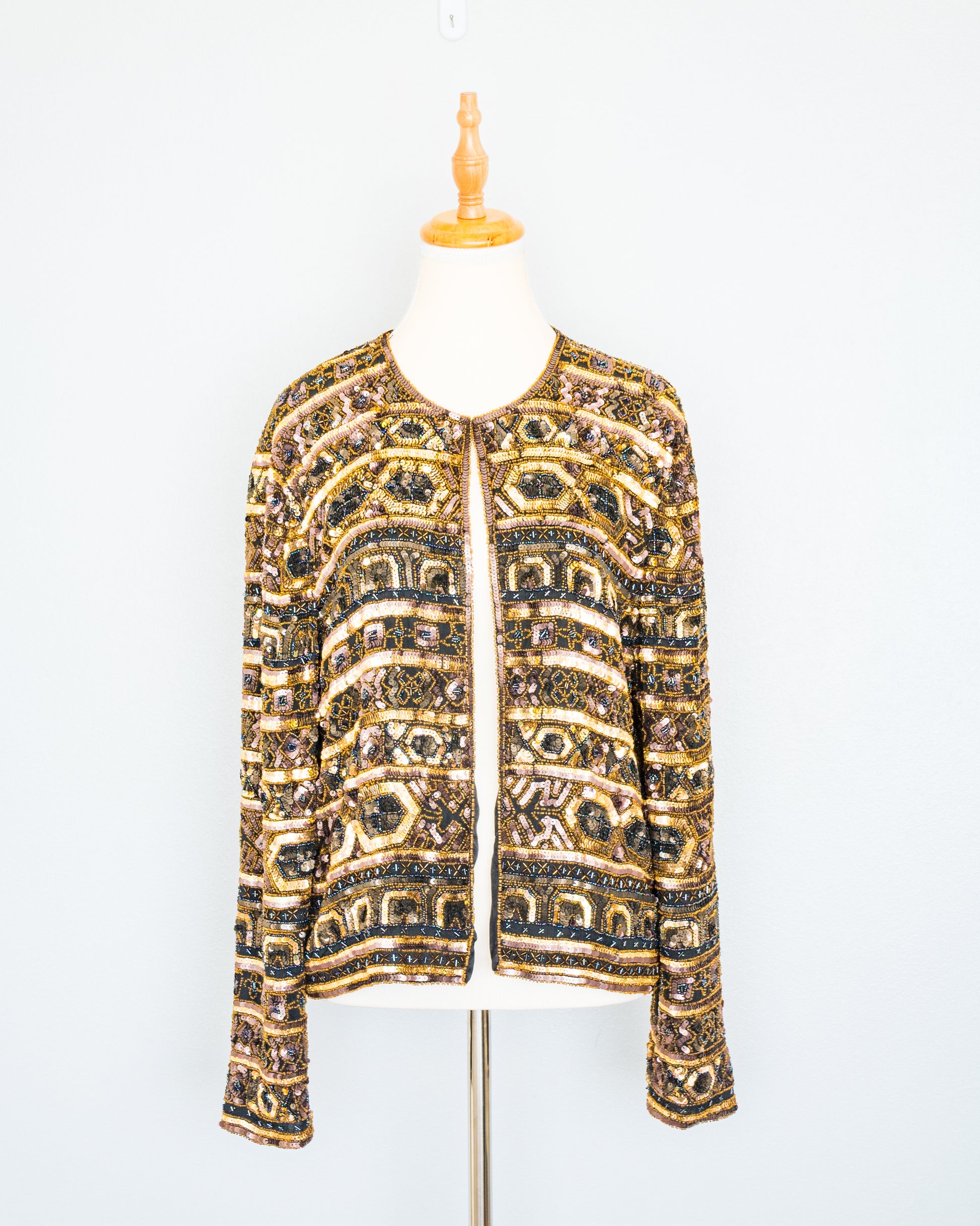 Chaqueta Lentejuelas y Seda Bordada - Papell Boutique - La Reversa