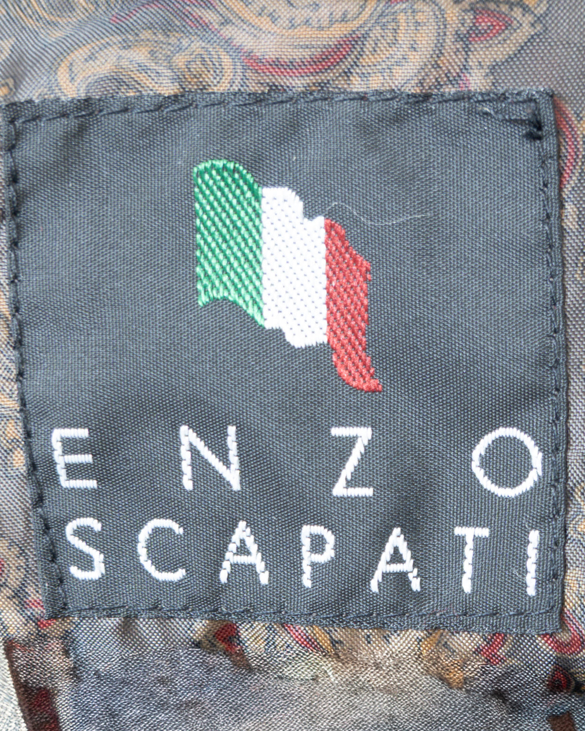 Chaqueta de Gamuza Verde Oliva Bordada - Enzo Scapati - La Reversa