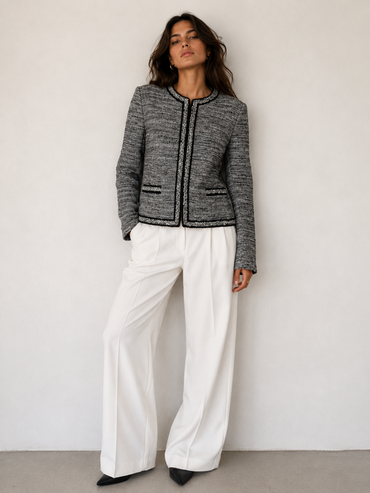 Blazer Gris Tipo Tweed - Talbots