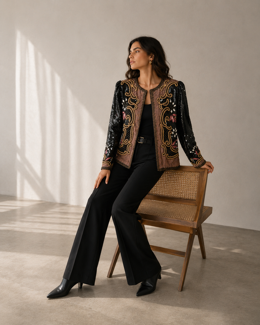 Chaqueta Lentejuelas Bordada 2 - Laurence Kazar