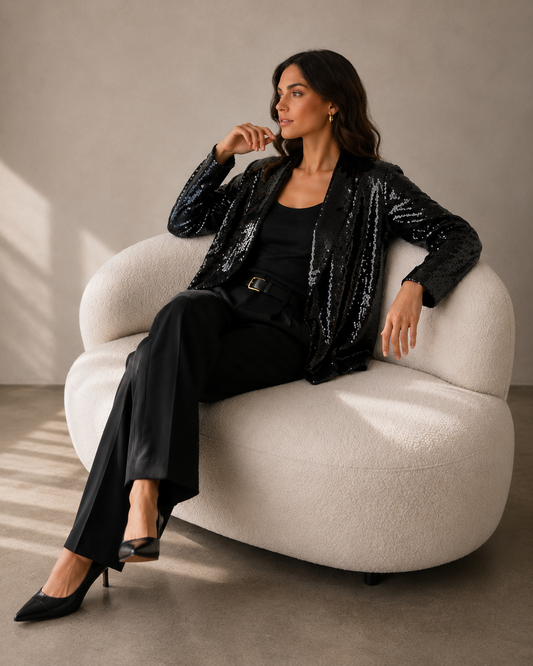Chaqueta Lentejuelas Negra -  New York & Company