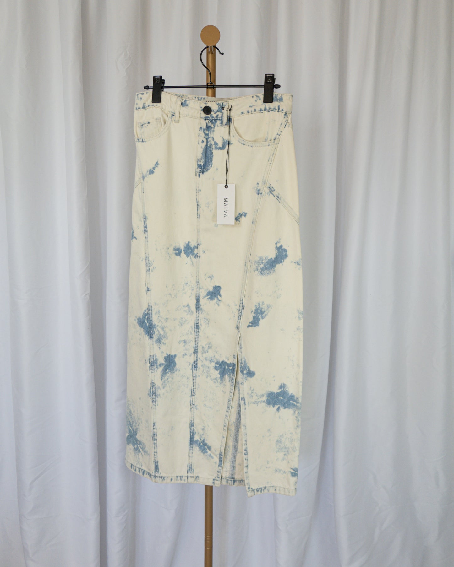 Falda Denim Acid Wash - Malva - La Reversa