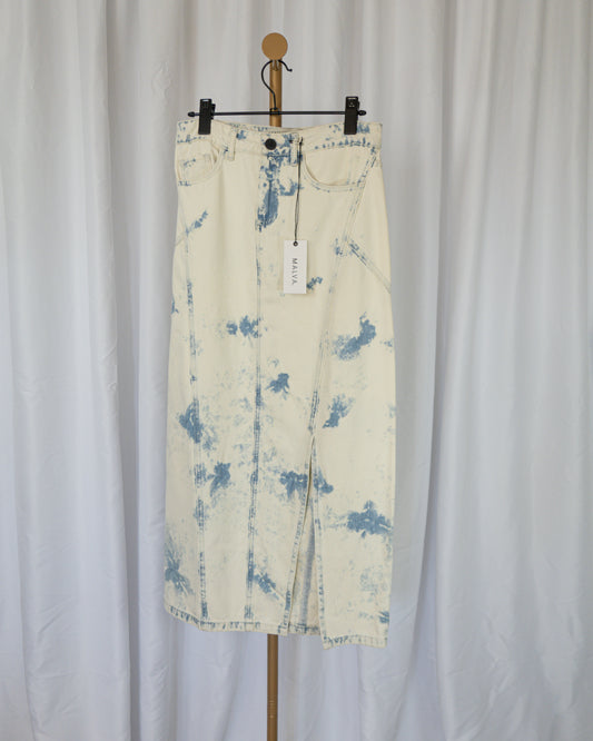 Falda Denim Acid Wash - Malva - La Reversa