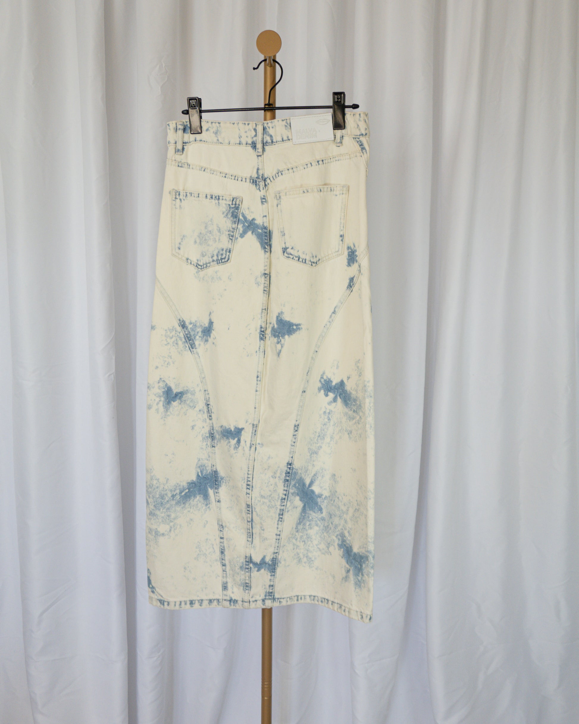 Falda Denim Acid Wash - Malva - La Reversa