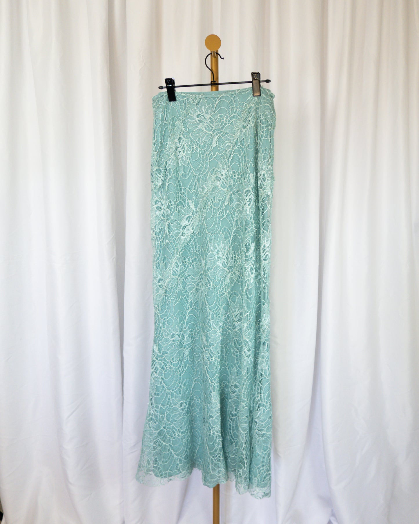 Falda Maxi Seda Celeste - Alberta Ferretti - La Reversa