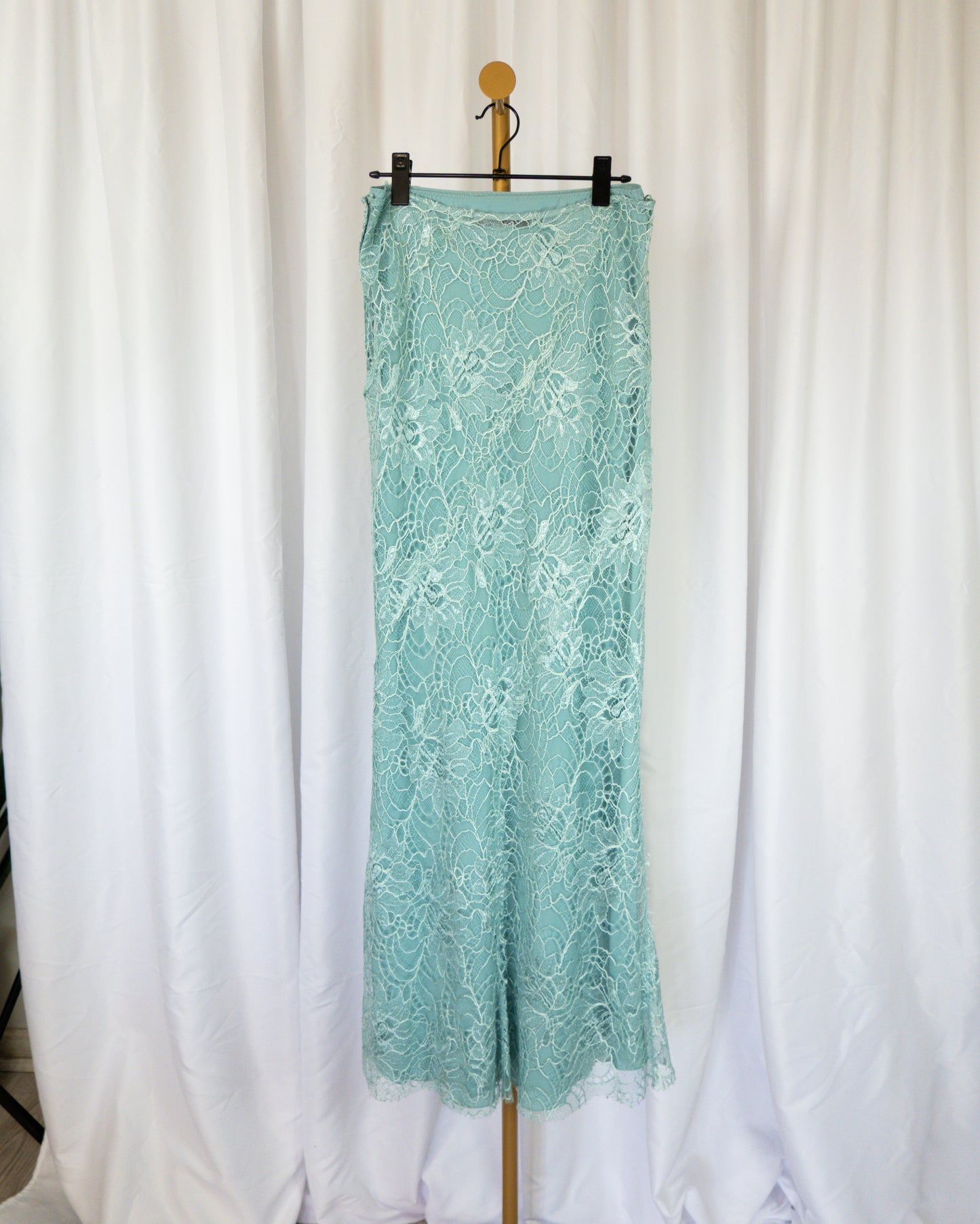 Falda Maxi Seda Celeste - Alberta Ferretti - La Reversa