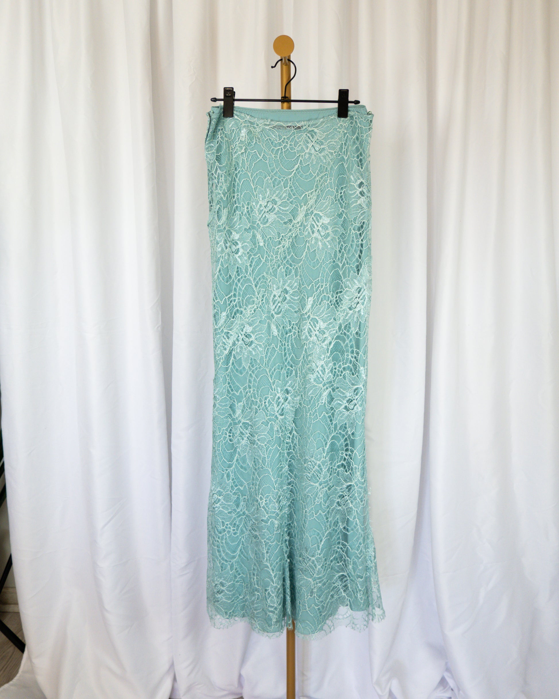 Falda Maxi Seda Celeste - Alberta Ferretti - La Reversa