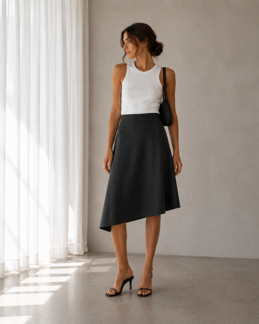 Falda Midi Asymmetrical - Zara - La Reversa