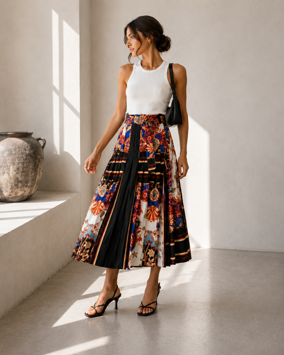 Falda Midi Estampada - Saintmalē - La Reversa