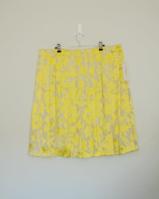 Falda Midi Print Floral Amarillo Vibrante - Emanuel Ungaro - La Reversa