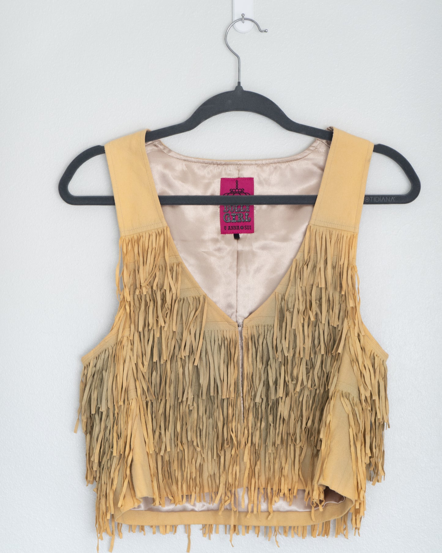 Gilet Gamuza Beige con Flecos - Ana Sui - La Reversa