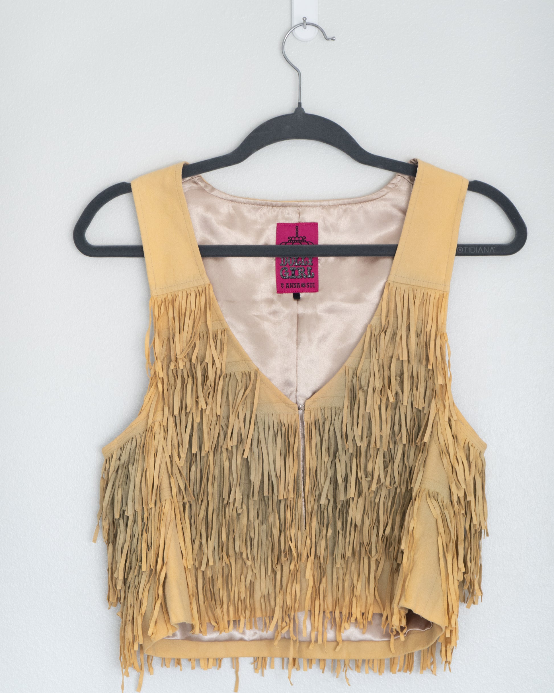 Gilet Gamuza Beige con Flecos - Ana Sui - La Reversa