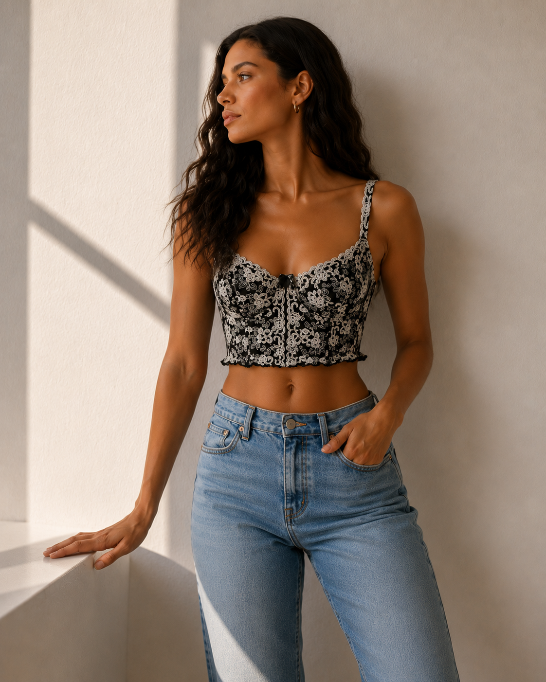 Lencería - Victoria’s Secret Bustier Flores Blancas - La Reversa