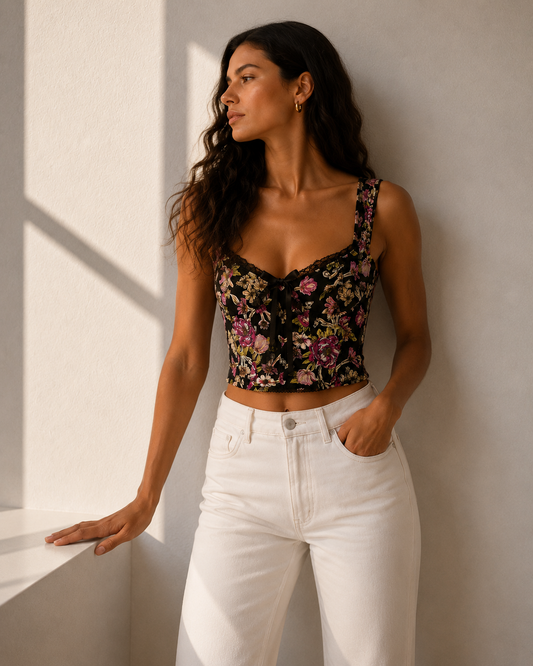 Lencería - Victoria’s Secret Bustier Flores Rosas - La Reversa