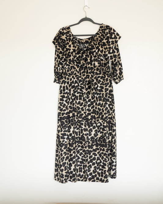 Vestido Animal Print Off Shoulder - Whistles