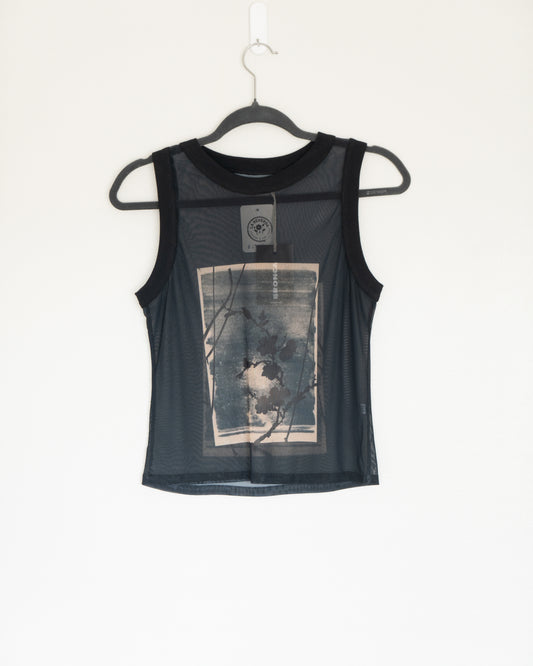 Polera Malla Negra Estampado - Bronca - La Reversa