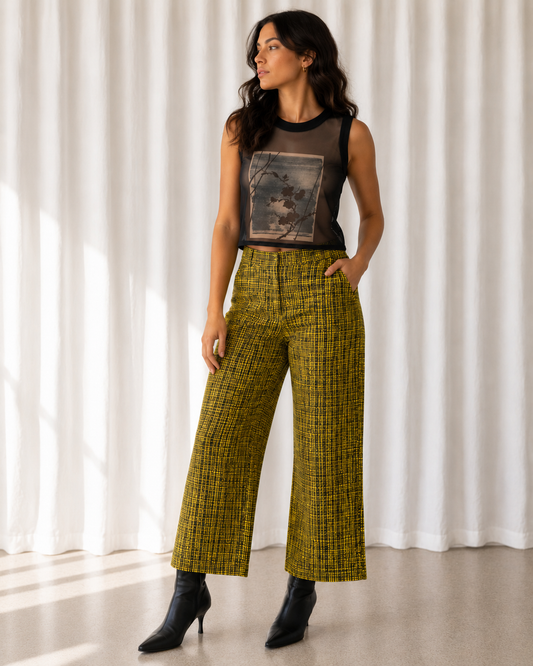 Polera Malla Negra Estampado - Bronca - La Reversa