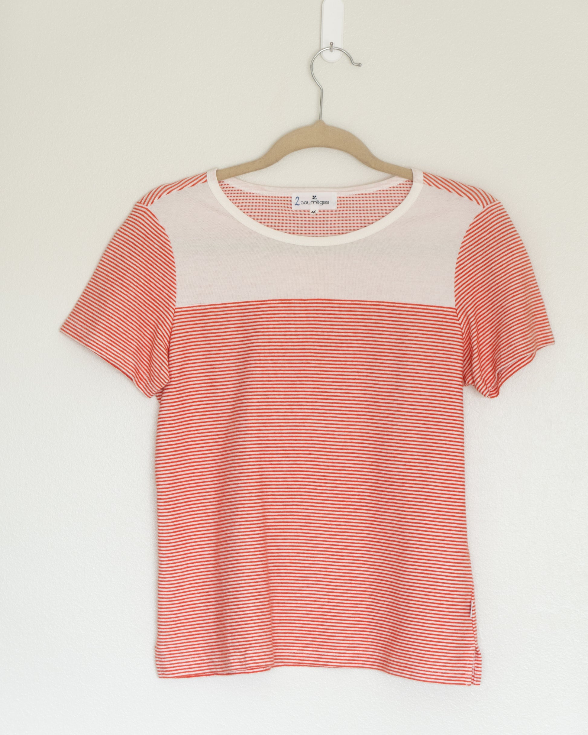 Polera Rayas Rojo y Blanco Panel Contraste - Courrèges - La Reversa