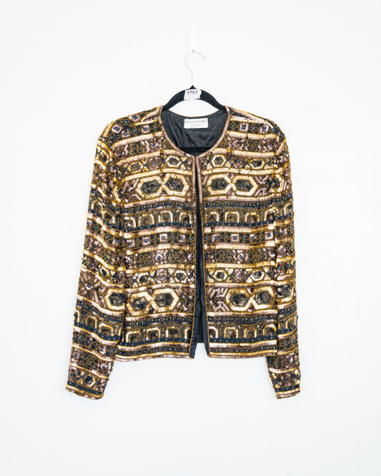Chaqueta Lentejuelas y Seda Bordada - Papell Boutique