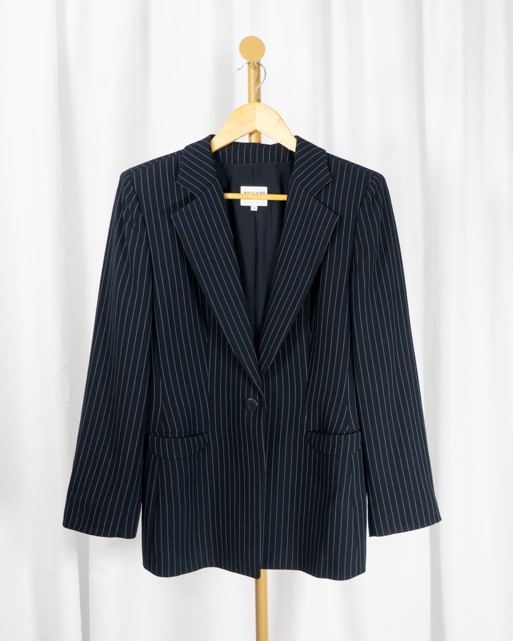 Blazer Pinstripe de Lana - Armani Collezioni