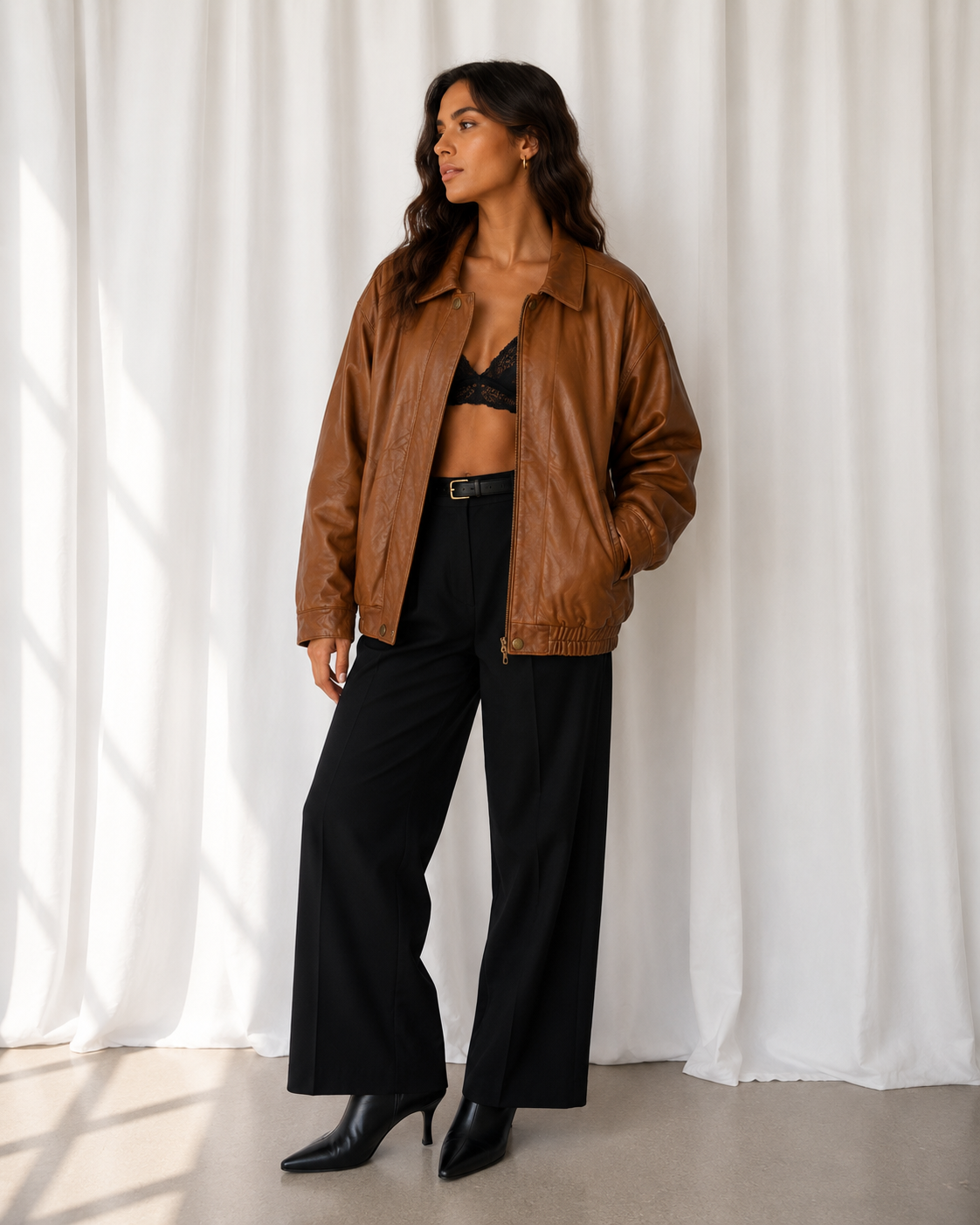 Chaqueta Cuero Sintético Café - Pierre Cardin