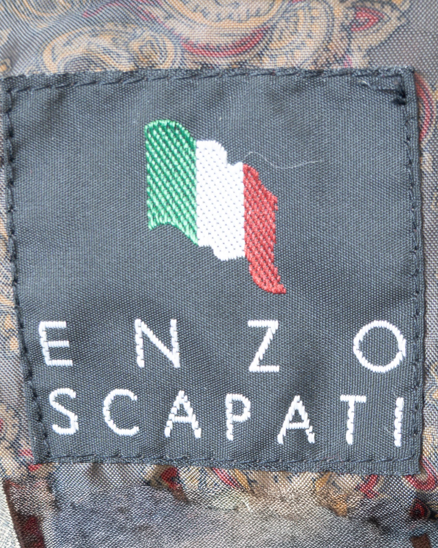Chaqueta de Gamuza Verde Oliva Bordada - Enzo Scapati