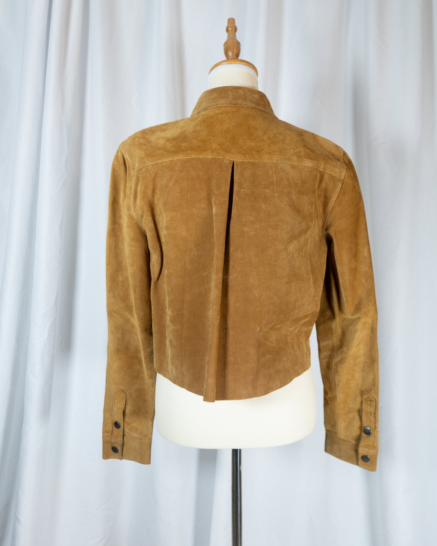 Chaqueta Cropped de Gamuza Camel - Topshop