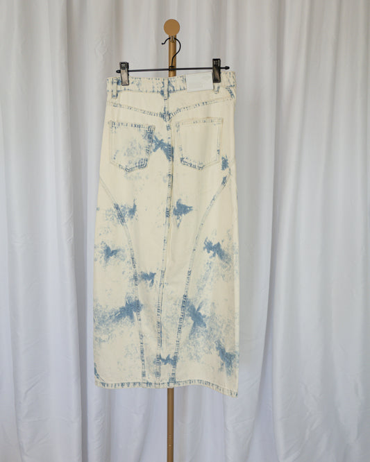 Falda Denim Acid Wash - Malva