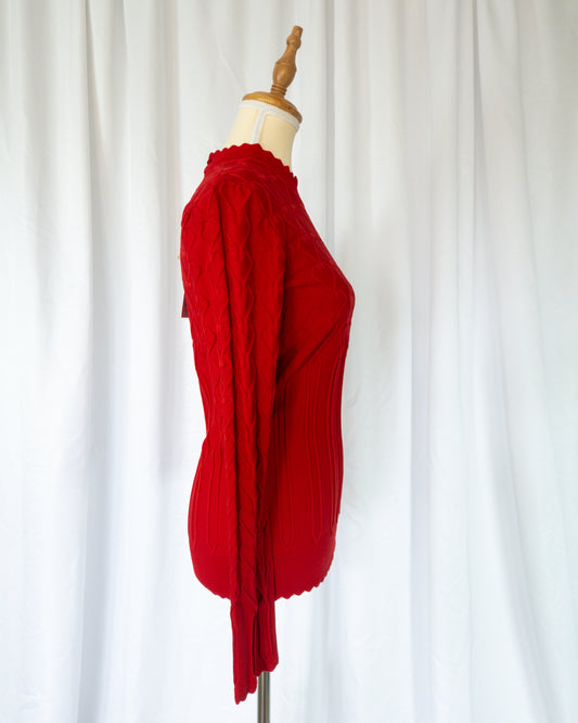 Top Tejido Rojo Textura - Love Moschino