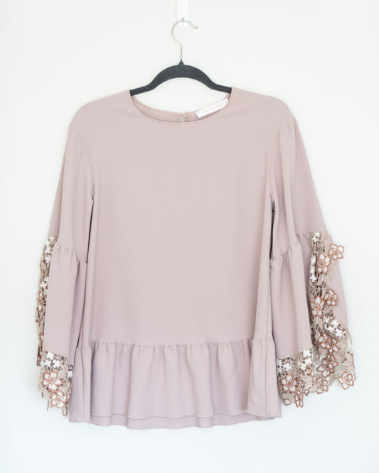 Blusa con Mangas Acampanadas y Encaje - See by Chloé