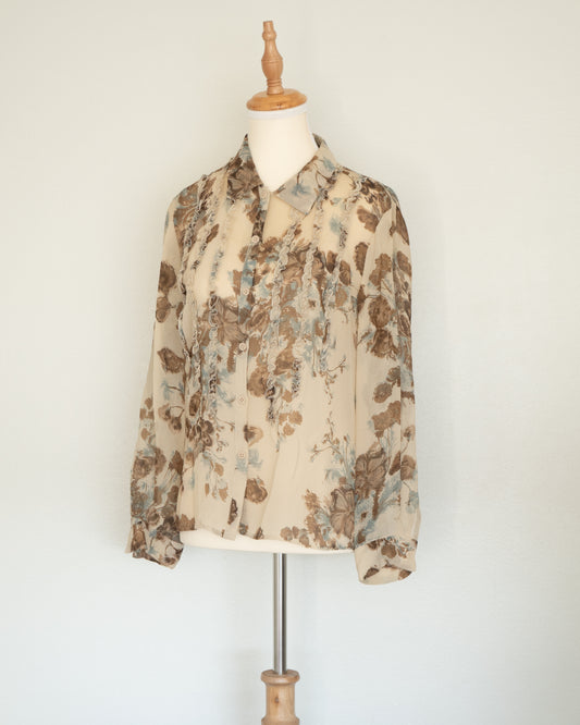 Blusa Floral con Vuelos - Emanuel Ungaro