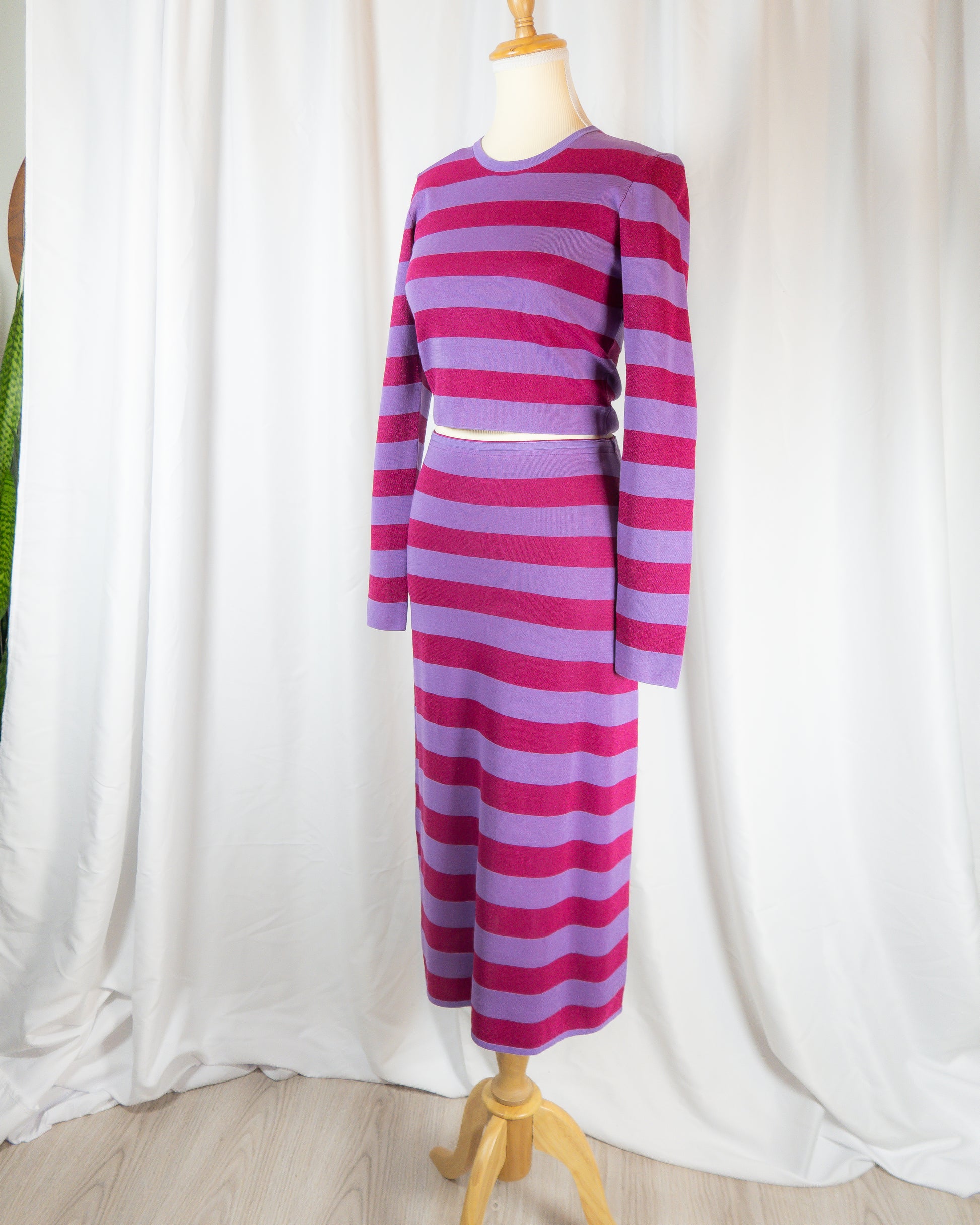 Set Tejido Rayas Fucsia &amp; Lavanda – Baum und Pferdgarten