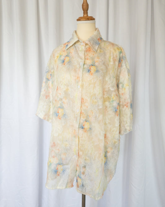 Blusa Pastel Floral Textured